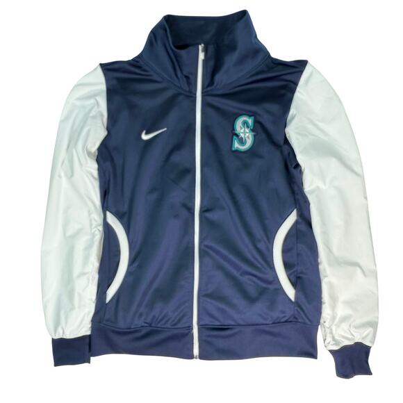 Nike Seattle Mariners MLB Track Jacket Women’s M Navy White Full Zip - Picture 1 of 6